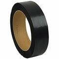 Pac Strapping Products 7200'' x 1/2'' Black Polypropylene Strapping Coil with 16'' x 6'' Core 442SPP7200B2